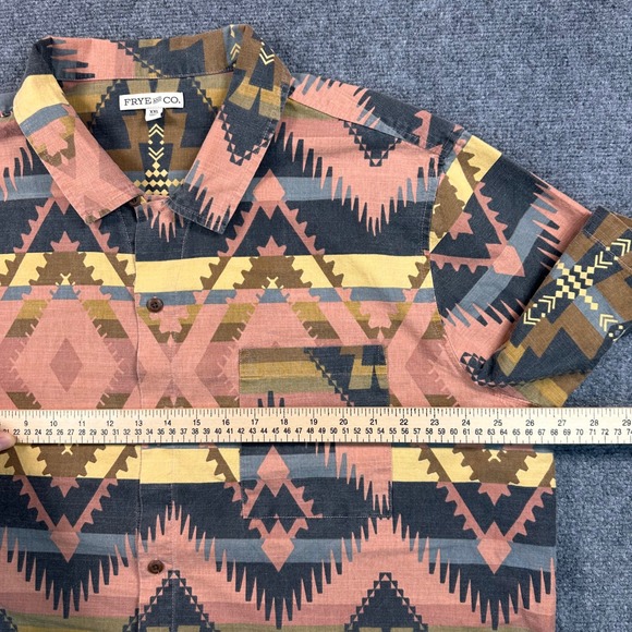 FRYE AND CO Southwestern Aztec Geometric Print Shirt Men's 2XL Outdoors Camping - Picture 8 of 10